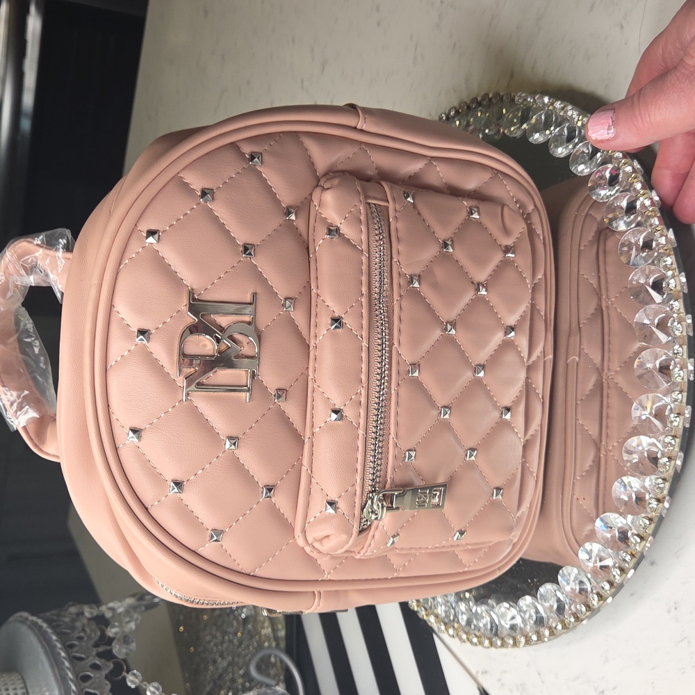 Elegant Beige Quilted Backpack